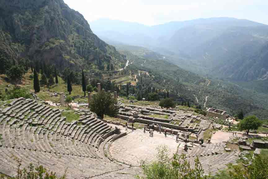 Delphi - Uitzicht vanaf de archeologische site